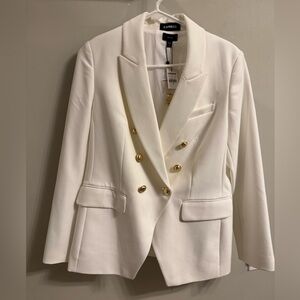 Express Women's Ivory Blazer with Gold Accents